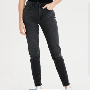 AE real good stretch mom jeans black